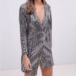 ASOS New Look Sequin Tux Dress